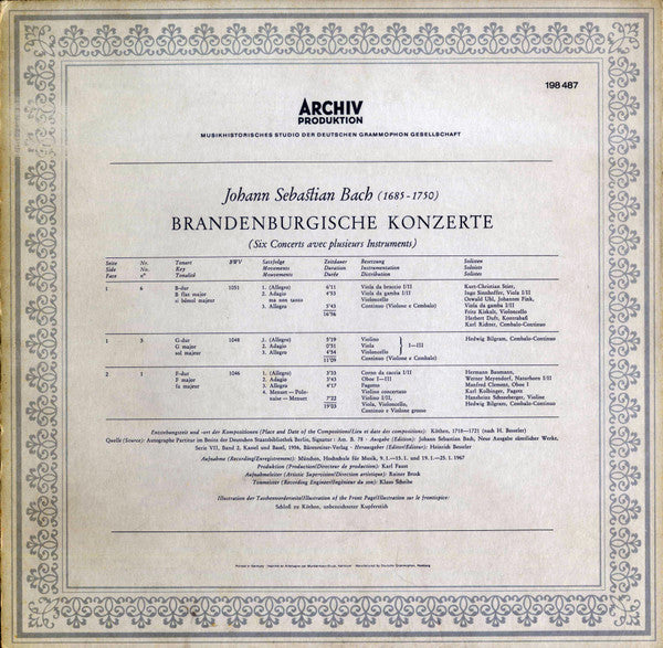 Master Release: Brandenburgische Konzerte (1) (Nr. 6 B-Dur, BWV 1051 · Nr. 3 G-Dur, BWV 1048 · Nr. 1 F-Dur, BWV 1046) by Johann Sebastian Bach