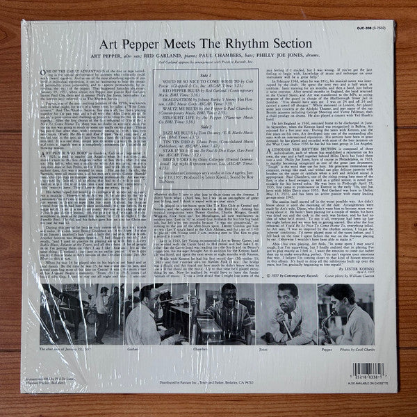 Release: Art Pepper Meets The Rhythm Section-Vinyl-US-None-OJC-338, S-7532, C-7532-27749964