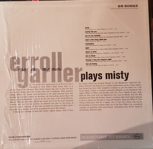 Release: Erroll Garner Plays Misty-Vinyl-US-None-SR 60662-12937569