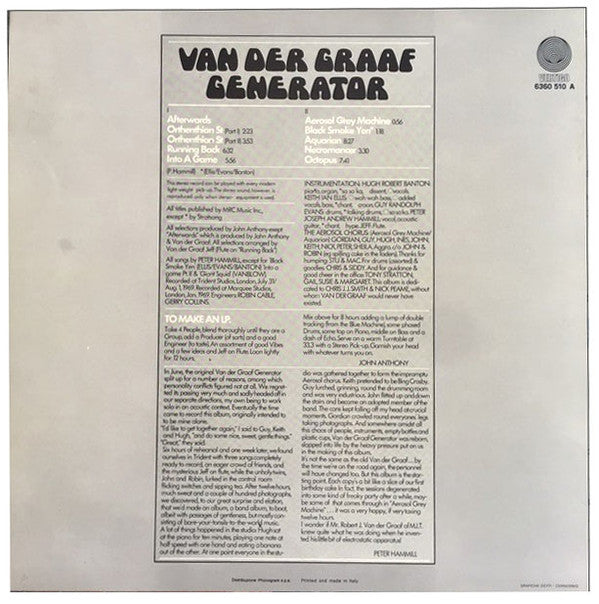 Release: The Aerosol Grey Machine-Vinyl-Italy-None-6360 510 A, 6360 510 L-13445361