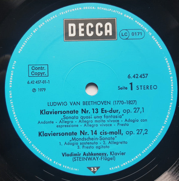Release: Piano Sonatas Nos. 13, 14 & 16-Vinyl-Germany-1979-6.42457 AW-23249537
