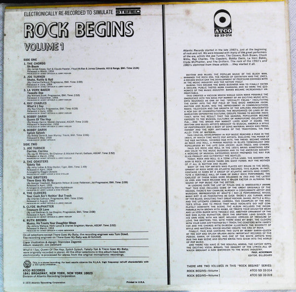 Release: Rock Begins Volume 1-Vinyl-US-1970-SD 33-314-15334552