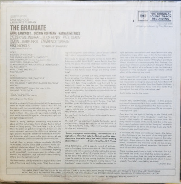 Release: The Graduate (Original Sound Track Recording)-Vinyl-US-None-OS 3180-15075121