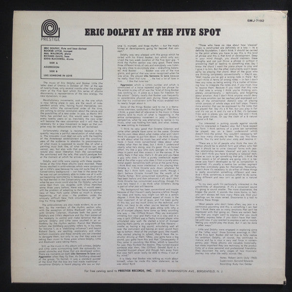 Release: At The Five Spot Volume 2-Vinyl-Japan-None-SMJ-7192-10068437