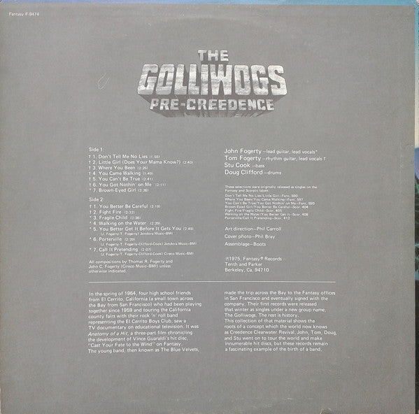 Release: Pre-Creedence-Vinyl-US-1975-F-9474-11550846