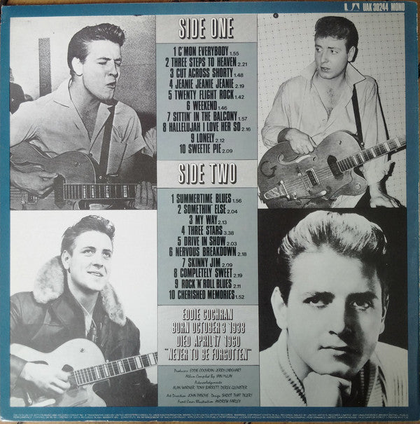 Release: The Eddie Cochran Singles Album-Vinyl-UK-1979-UAK 30244-15626761