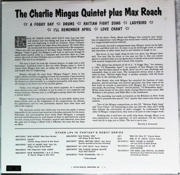 Master Release: The Charles Mingus Quintet + Max Roach by The Charles Mingus Quintet