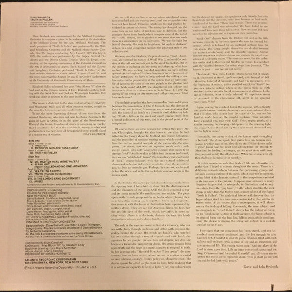 Release: Truth Is Fallen-Vinyl-US-1972-SD 1606-11114541