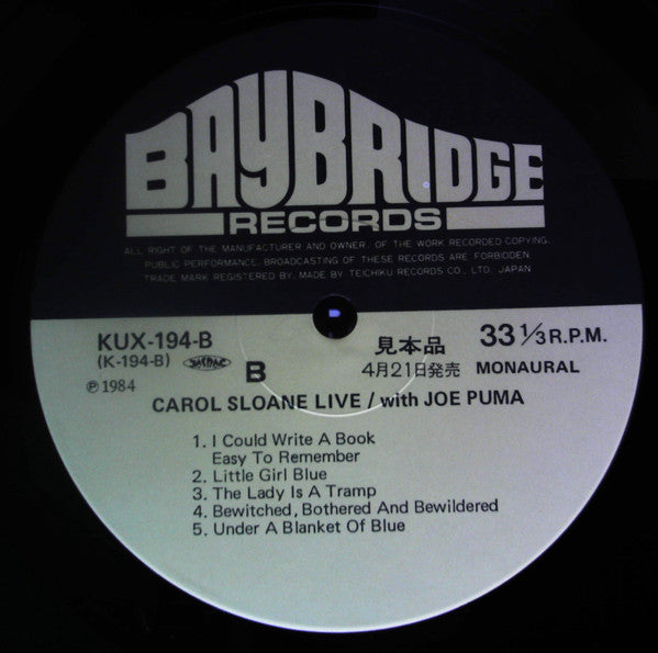 Carol Sloane Live