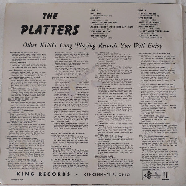 Release: The Platters-Vinyl-US-1987-651-11990115