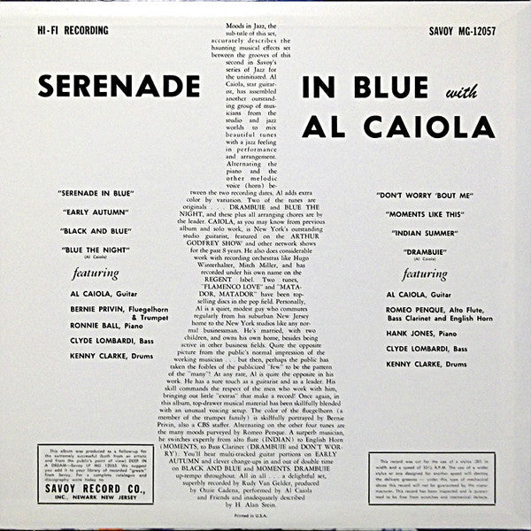 Release: Serenade In Blue-Vinyl-Japan-1984-MGJ-12057-12791057