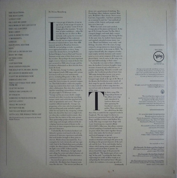 Master Release: The George And Ira Gershwin Songbook by Ella Fitzgerald