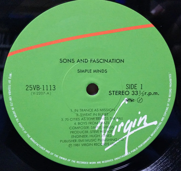 Master Release: Sons And Fascination by Simple Minds