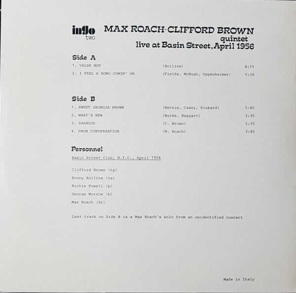 Live At Basin Street, April 1956