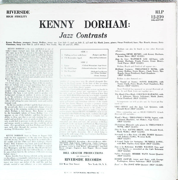 Release: Jazz Contrasts-Vinyl-Japan-1975-SMJ-6075(M), SMJ-6075(M)-13500194