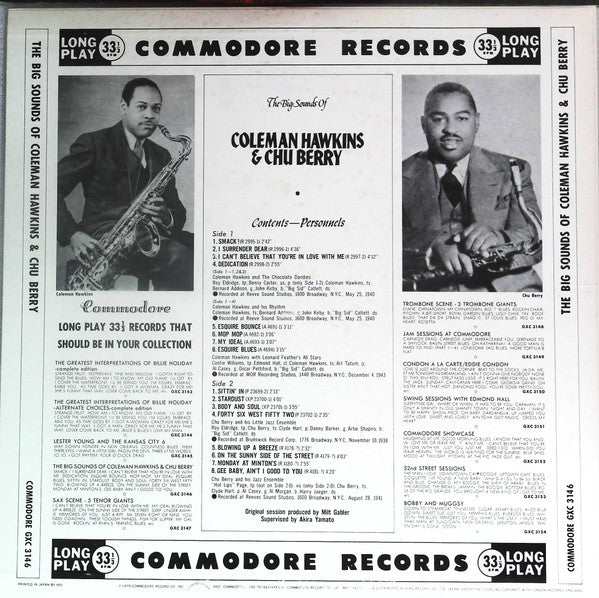 The Big Sounds Of Coleman Hawkins & Chu Berry