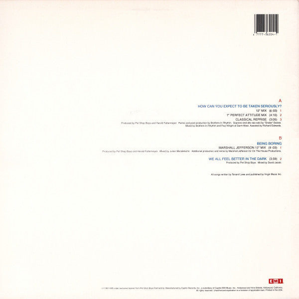 Master Release: How Can You Expect To Be Taken Seriously? by Pet Shop Boys