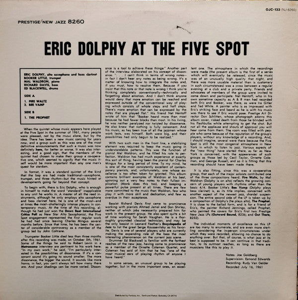 Release: At The Five Spot, Volume 1.-Vinyl-US-None-OJC-133, NJ-8260, NJ-8260-14629692
