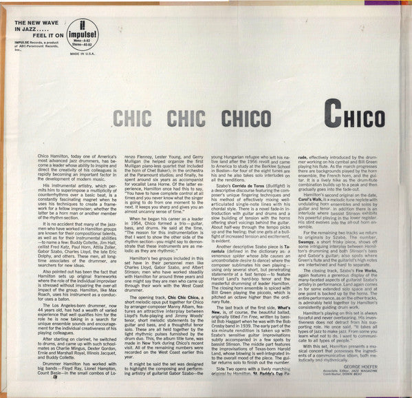 Master Release: Chic* Chic Chico by Chico Hamilton
