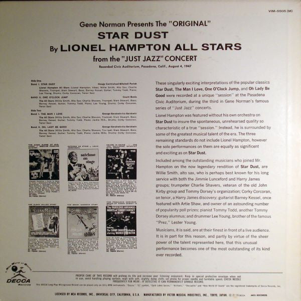 Master Release: Gene Norman Presents "Just Jazz" by Lionel Hampton