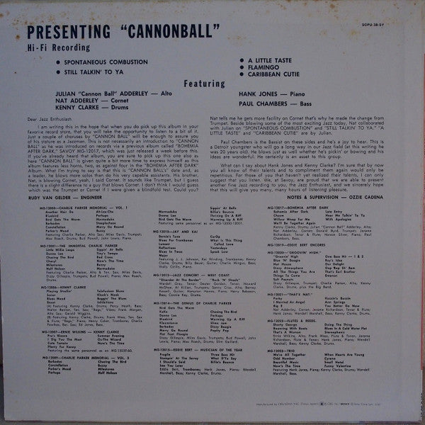 Release: Presenting "Cannon Ball"-Vinyl-Japan-None-SOPU 38-SY-9000759