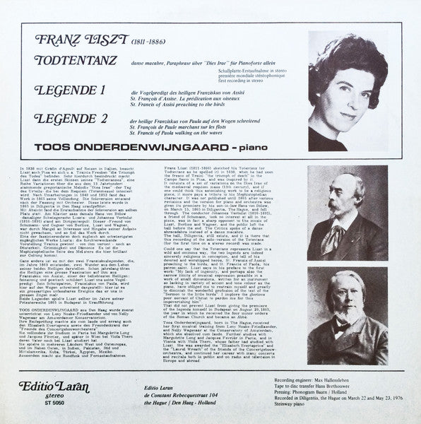 Liszt - Todtentanz Für Pianoforte Allein - 2 Legenden