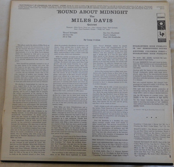 Release: 'Round About Midnight-Vinyl-US-1975-PC 8649-3040304