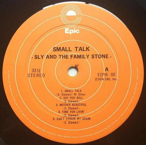 Release: Small Talk-Vinyl-Japan-1974-ECPM-88-8698436