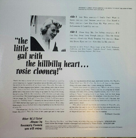 Master Release: Rosemary Clooney Sings Country Hits From The Heart by Rosemary Clooney