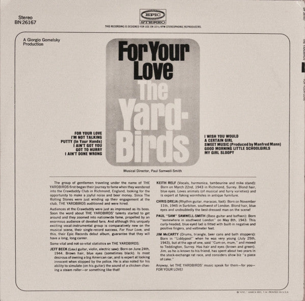 Master Release: For Your Love by The Yardbirds