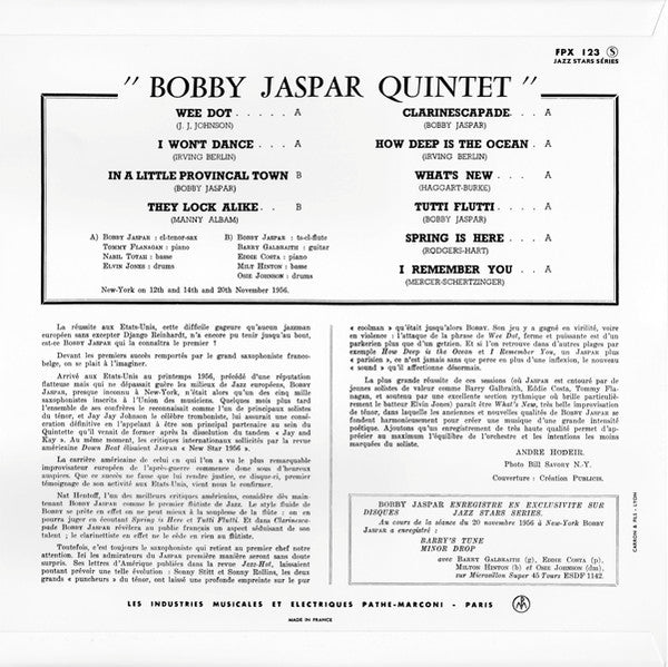 Master Release: Bobby Jaspar Quintet by Bobby Jaspar Quintet
