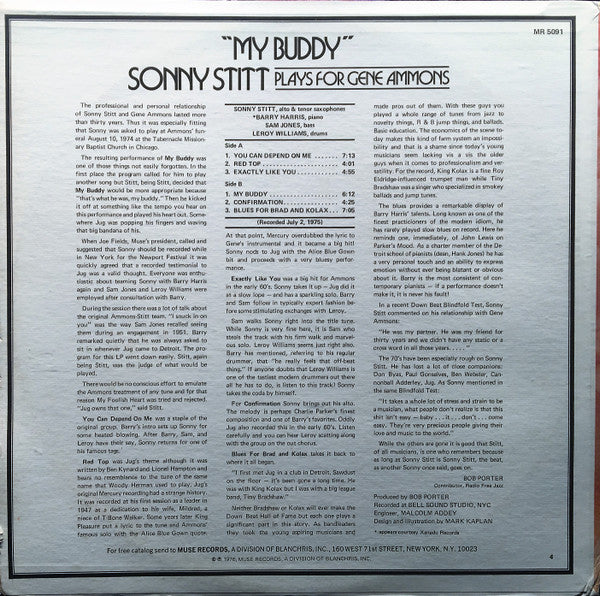 Master Release: "My Buddy" (Sonny Stitt Plays For Gene Ammons) by Sonny Stitt