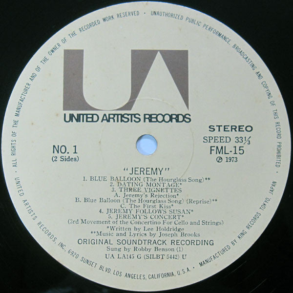 Release: Jeremy (Original Motion Picture Soundtrack)-Vinyl-Japan-1973-FML-15-8722120
