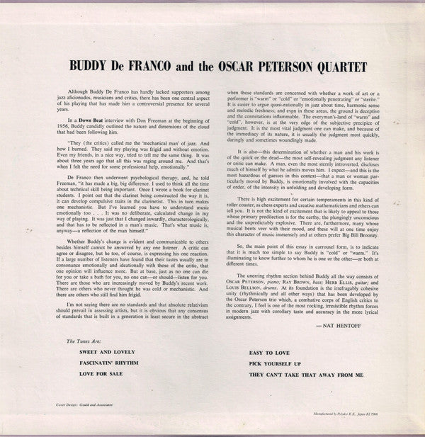 Master Release: Buddy De Franco And The Oscar Peterson Quartet by Buddy DeFranco