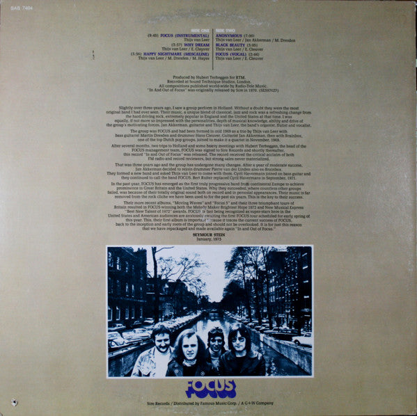 Release: Focus Plays Focus-Vinyl-US-1973-SAS 7404, SAS-7404-7298689