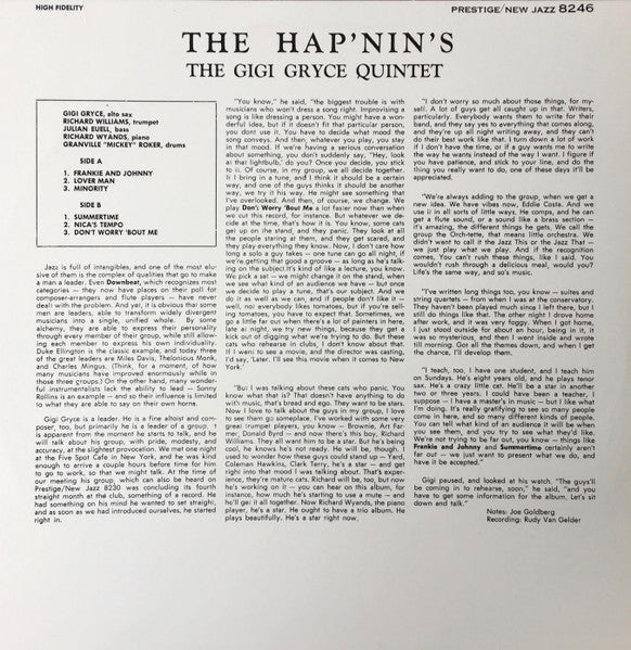 Master Release: The Hap'nin's by Gigi Gryce Quintet
