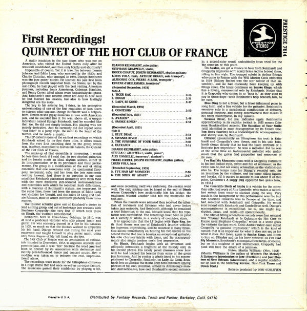Master Release: First Recordings! Quintet Of The Hot Club Of France by Quintette Du Hot Club De France