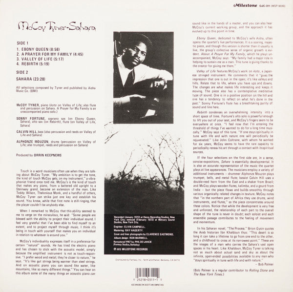 Release: Sahara-Vinyl-US-1987-OJC-311, MSP-9039-3017421