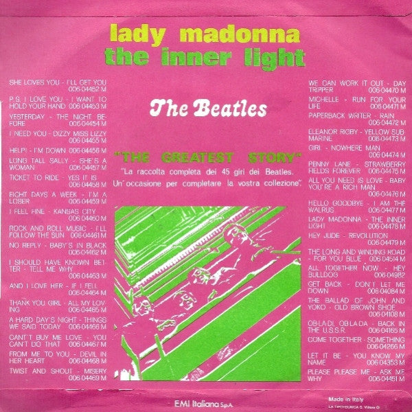Release: Lady Madonna-Vinyl-Italy-1976-3C 006-04478, 3C 006 04478 M-6439183