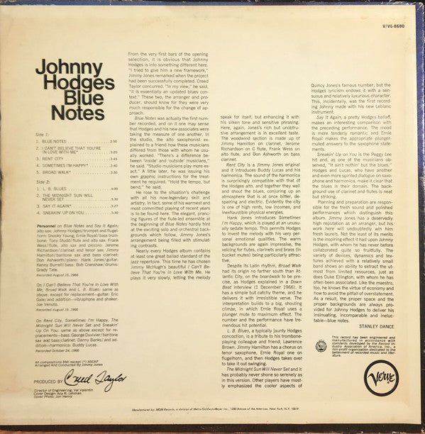 Master Release: Blue Notes by Johnny Hodges