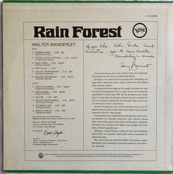Release: Rain Forest-Vinyl-US-1966-V6-8658, V6/8658-5283216
