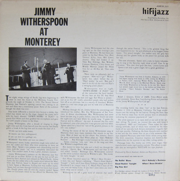 Master Release: At The Monterey Jazz Festival by Jimmy Witherspoon