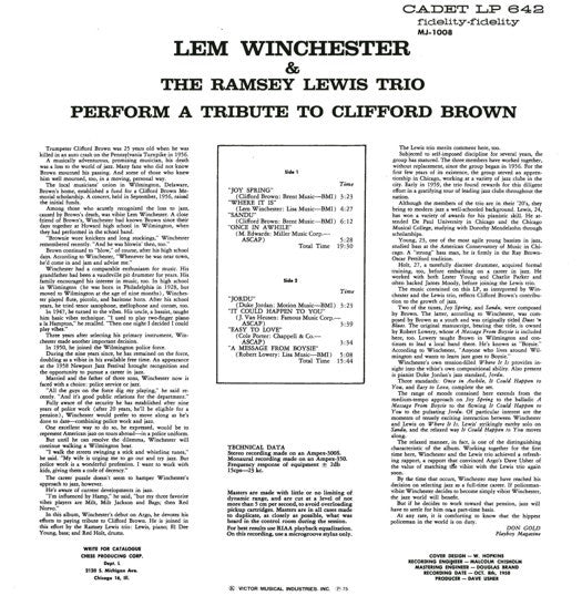 Master Release: Perform A Tribute To Clifford Brown by Lem Winchester