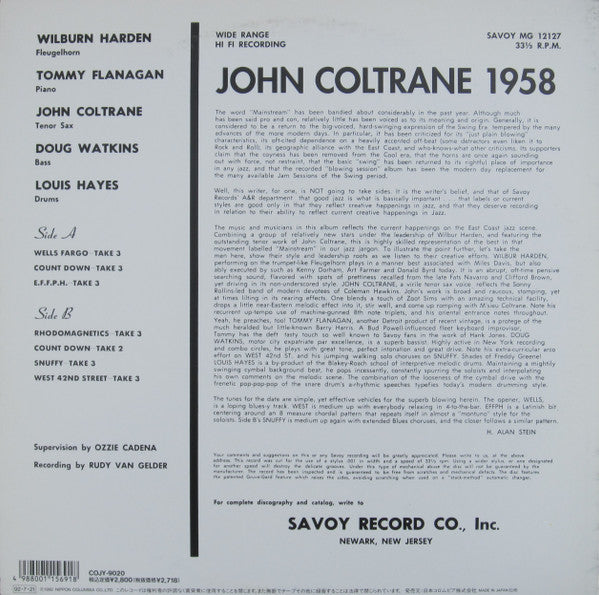Master Release: Mainstream 1958 by John Coltrane