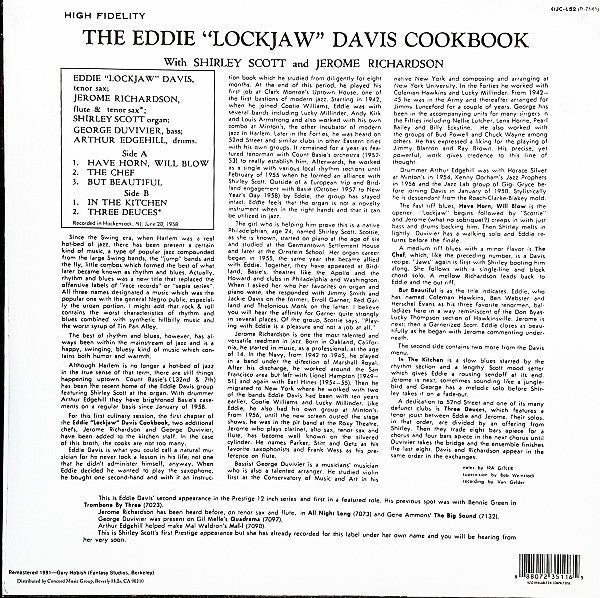 Release: The Eddie "Lockjaw" Davis Cookbook-Vinyl-US-2014-OJC-652, P-7141-6226256