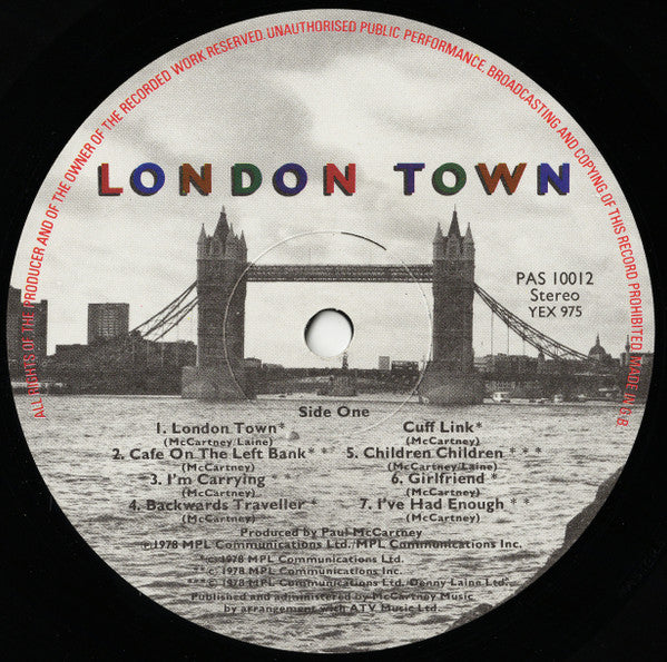 Release: London Town-Vinyl-UK-1978-PAS 10012, 0C 064-60 521-1411640