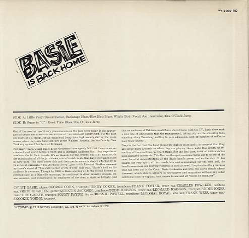 Release: Basie At Birdland-Vinyl-Japan-1973-YY-7007-RO-9739058