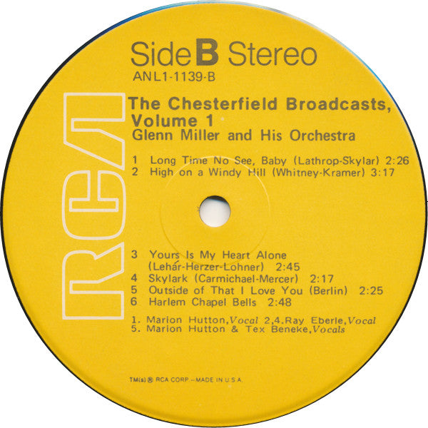The Chesterfield Broadcasts, Volume 1