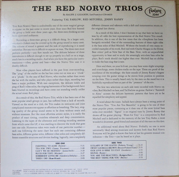 Release: The Red Norvo Trios-Vinyl-Japan-1984-VIJ-4045-7267836