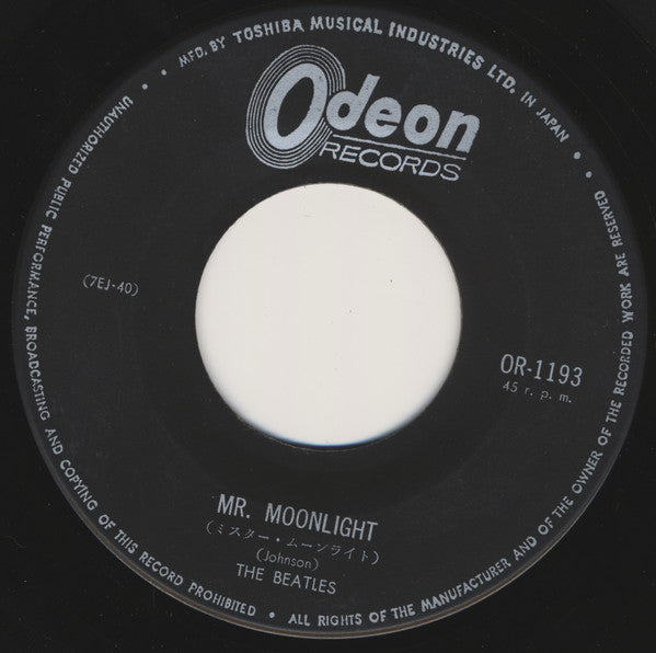 Release: Mr Moonlight / What You're Doing-Vinyl-Japan-1965-OR-1193-5618164